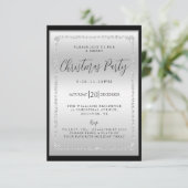 Invitation Soirée de Noël encadrée en argent et diamants noir (Debout devant)