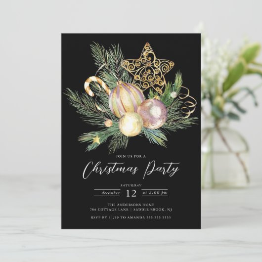 Invitation Soirée de Noël étoilée (Debout devant)