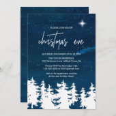 Invitation Soirée de Noël étoilée (Devant / Derrière)