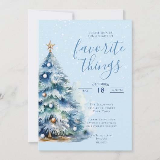 Invitation Soirée de Noël Festif Snowy Diner (Devant)