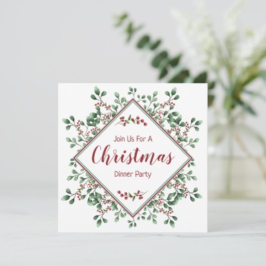 Invitation Soirée de Noël, Festive (Debout devant)