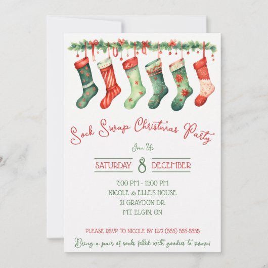 Invitation Soirée de Noël, Fête de Noël (Devant)