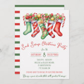 Invitation Soirée de Noël, Fête de Noël (Devant / Derrière)