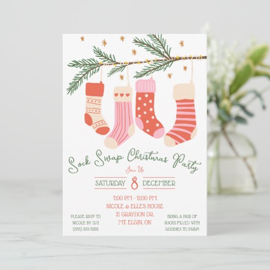 Invitation Soirée de Noël, Fête de Noël (Debout devant)