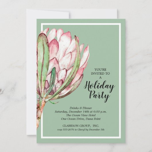 Invitation Soirée de Noël Floral (Devant)