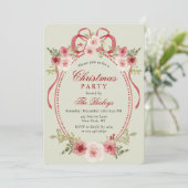 Invitation Soirée de Noël Florale Coquette (Debout devant)