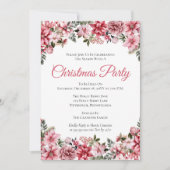 Invitation Soirée de Noël Florale Pink Poinsettias (Devant)