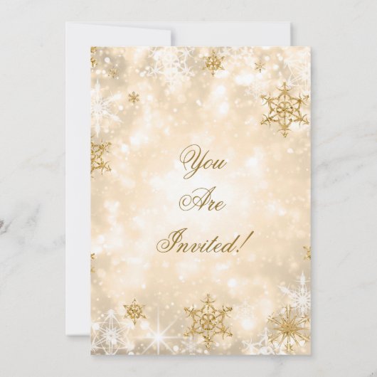 Invitation Soirée de Noël Gold (Dos)