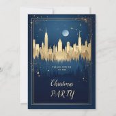 Invitation Soirée de Noël Gold et Blue (Dos)