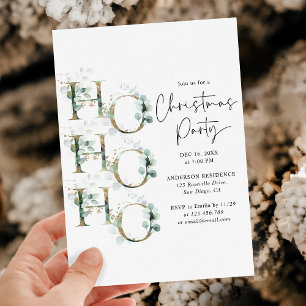 Invitation Soirée de Noël Gold & Green