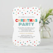 Invitation Soirée de Noël Gold Red Green Confetti (Debout devant)