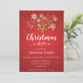 Invitation Soirée de Noël Gold & Red Luxe (Debout devant)