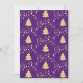 Invitation Soirée de Noël Gold Stars Arbres pourpres (Dos)