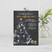 Invitation Soirée de Noël gothique Gold & Black (Debout devant)