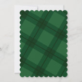 Invitation Soirée de Noël Green Holiday Plaid Faux Foil (Dos)