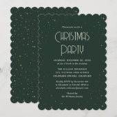 Invitation Soirée de Noël Green Starry (Devant / Derrière)