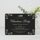 Invitation Soirée de Noël Holly Black Gold (Debout devant)