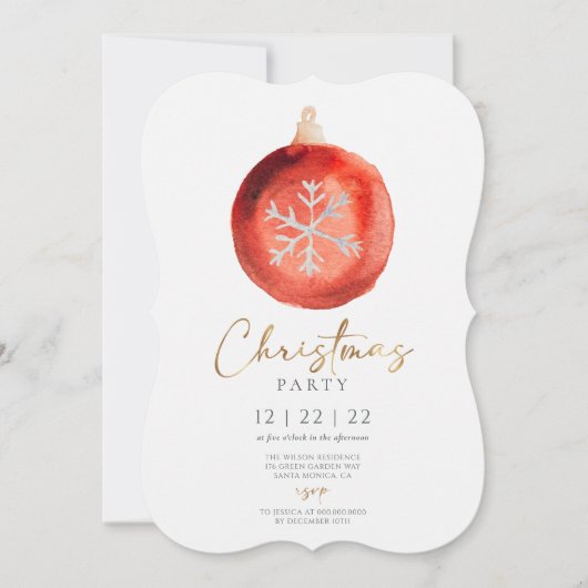 Invitation Soirée de Noël minimaliste d'hiver (Devant)