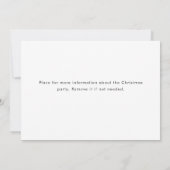 Invitation Soirée de Noël minimaliste élégante (Dos)