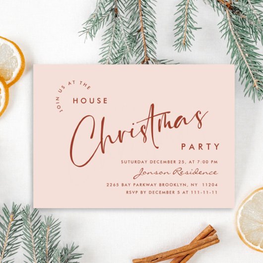 Invitation Soirée de Noël minimaliste élégante