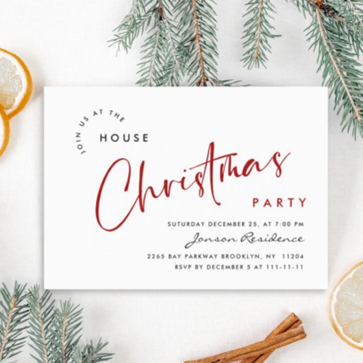 Invitation Soirée de Noël minimaliste élégante