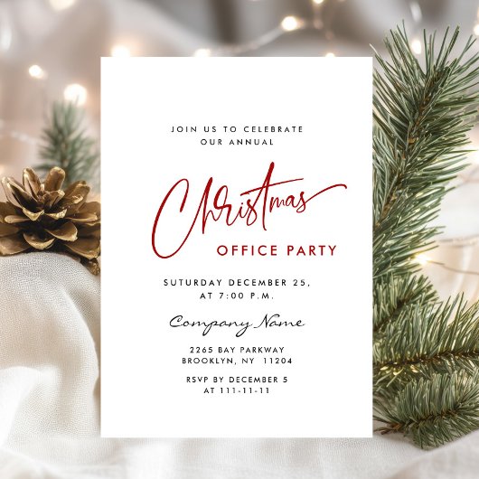 Invitation Soirée de Noël minimaliste élégante