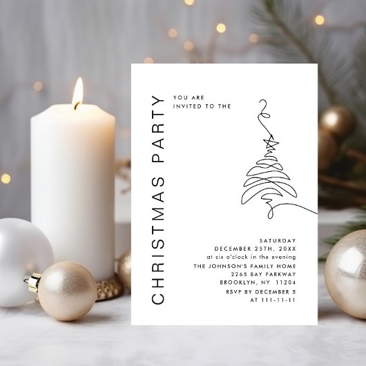 Invitation Soirée de Noël minimaliste élégante
