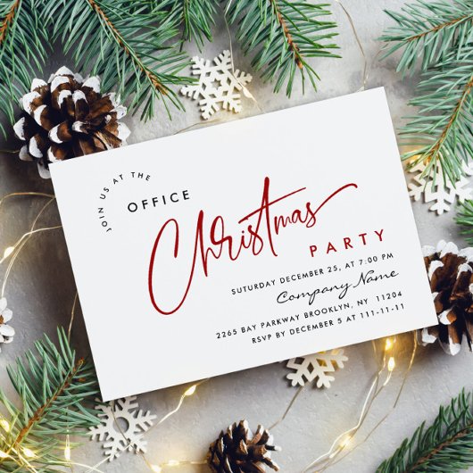 Invitation Soirée de Noël minimaliste élégante