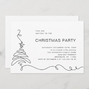 Invitation Soirée de Noël minimaliste élégante