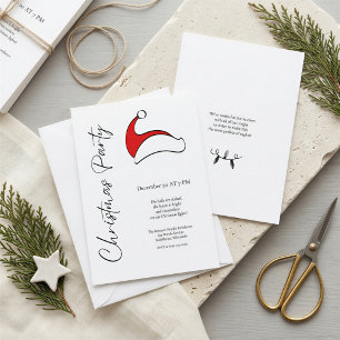 Invitation Soirée de Noël minimaliste moderne Père Noël