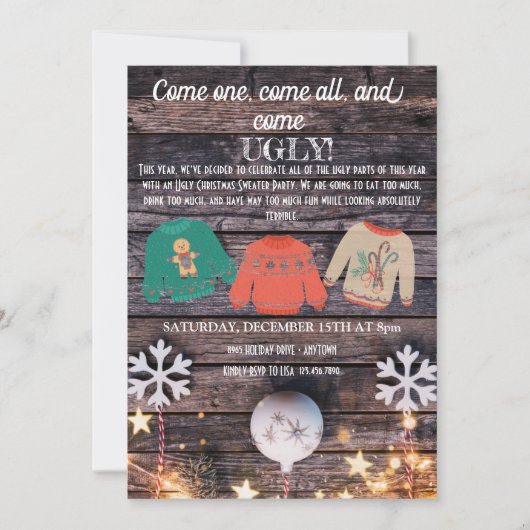 Invitation Soirée de Noël moche (Devant)