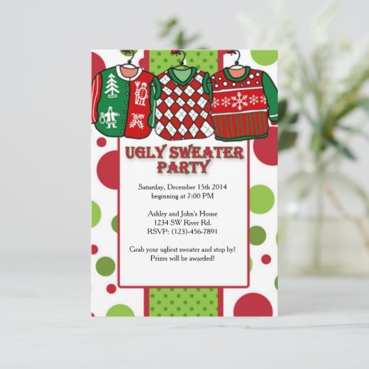 Invitation Soirée de Noël moche (Debout devant)