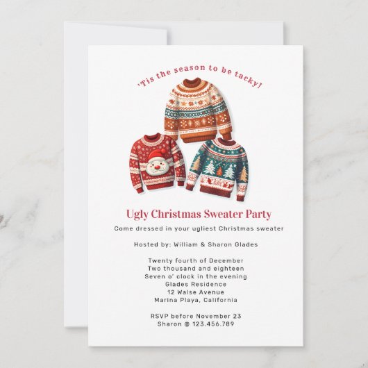 Invitation Soirée de Noël moche (Devant)