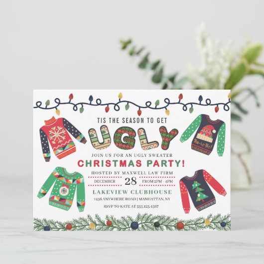 Invitation Soirée de Noël moche (Debout devant)