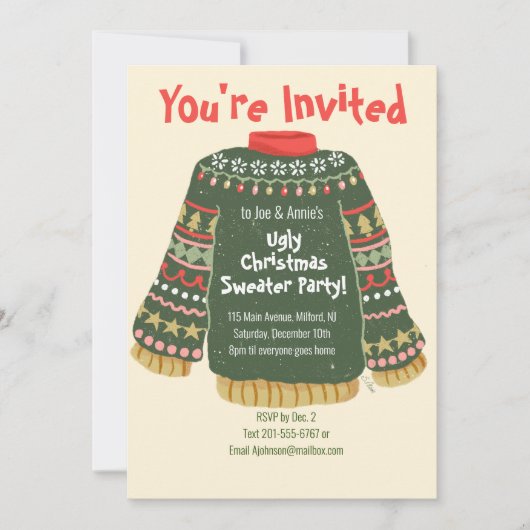 Invitation Soirée de Noël moche (Devant)