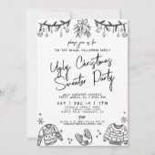 Invitation Soirée de Noël moche à la main (Devant)