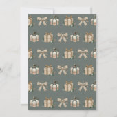 Invitation Soirée de Noël Neutre Boho Coquette Bow (Dos)