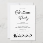 Invitation Soirée de Noël noir & blanc personnalisée (Devant)