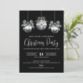 Invitation Soirée de Noël noir simple et élégante (Debout devant)