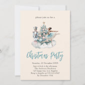 Invitation Soirée de Noël Nutcracker | Élégant Fête Beige (Devant)