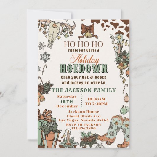 Invitation Soirée de Noël occidental (Devant)