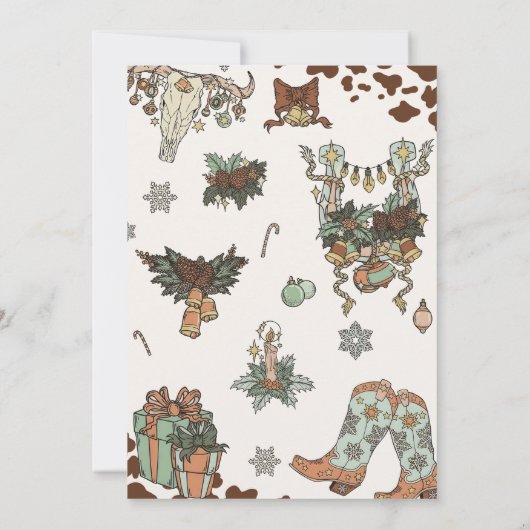 Invitation Soirée de Noël occidental (Dos)