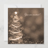 Invitation Soirée de Noël Or Elégant (Dos)