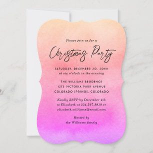 Invitation Soirée de Noël orange rose