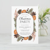 Invitation Soirée de Noël Orange Séchée Boho moderne (Debout devant)