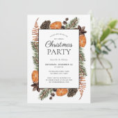 Invitation Soirée de Noël Orange Séchée Rustique Boho (Debout devant)