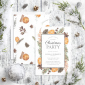 Invitation Soirée de Noël Orange Séchée Rustique Boho
