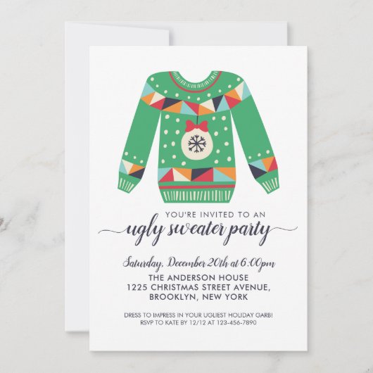 Invitation Soirée de Noël Ornament de Noël (Devant)