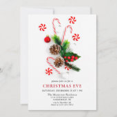 Invitation Soirée de Noël Ornement Élégant (Devant)