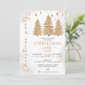 Invitation Soirée de Noël Parties scintillant d'or élégante (Debout devant)